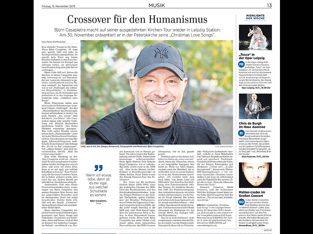 Casapietra Presseartikel: Leipziger Volkszeitung 2019/11